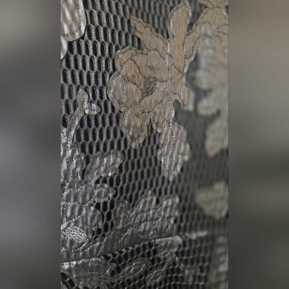 Romeo Juliet Couture Sleeveless Floral Mesh Fit & Flare Mini Dress Black - Picture 3 of 5